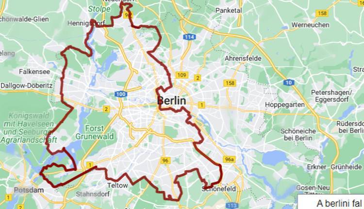 Berlini fal nyomvonala