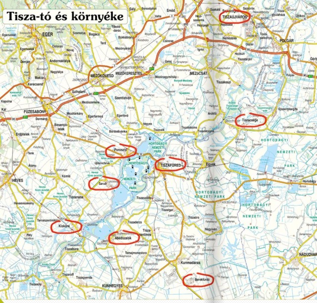 Tisza tó mapx