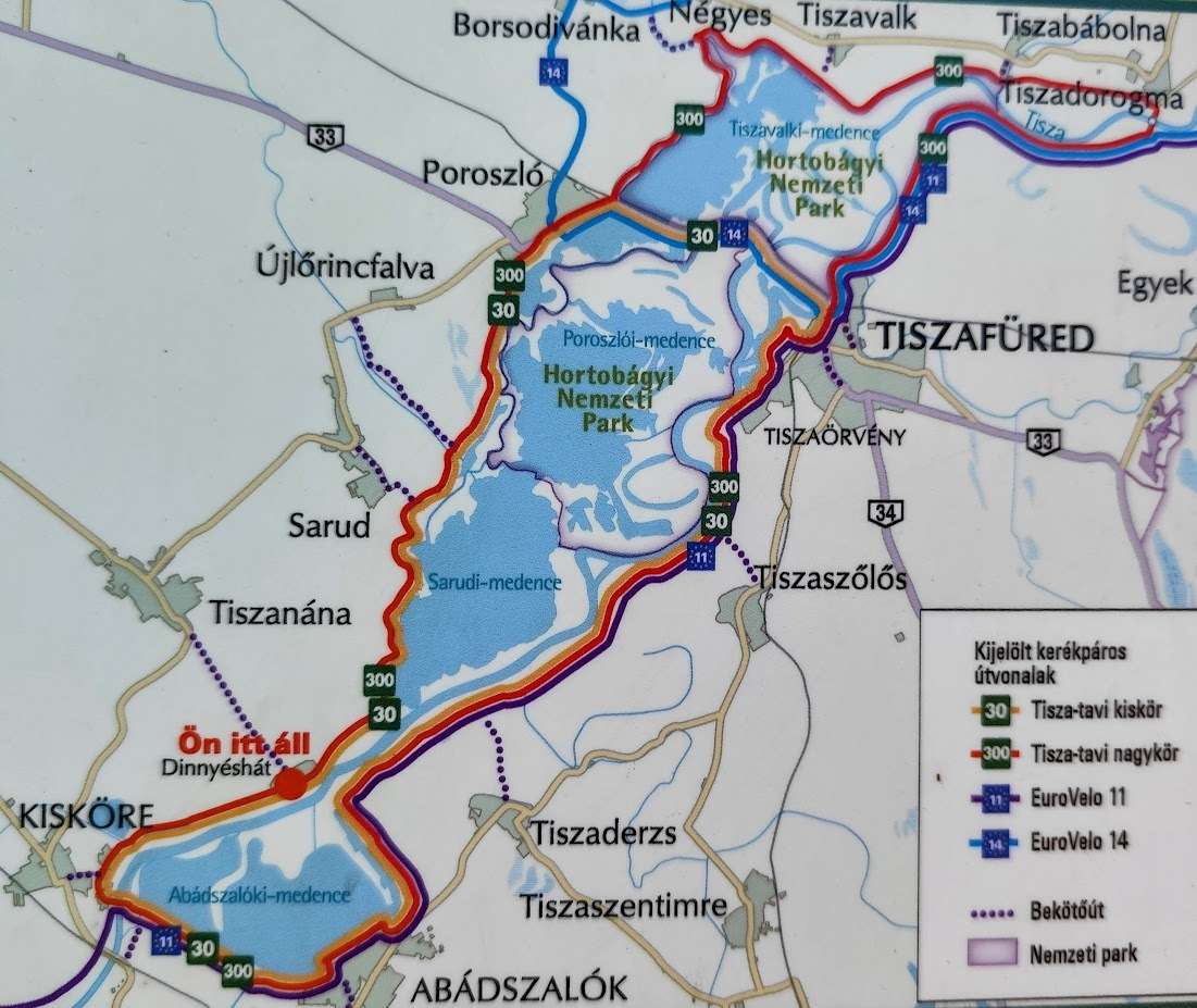 Tisza tó bringás térképe