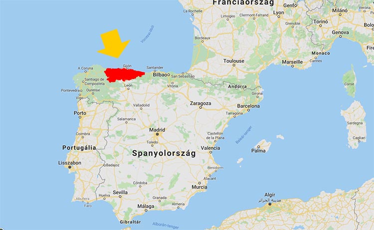 aszturia terkep